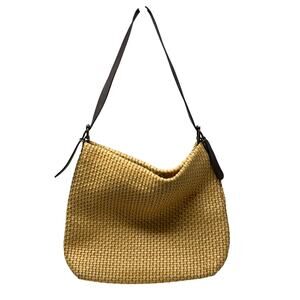Maurizio Taiuti Woven Leather Hobo Bag Tan Italy Handbag Shoulder Boho
